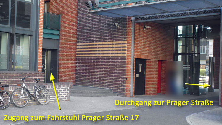 Eingang zum Fahrstuhl